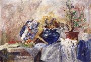 James Ensor Still life with Blue Vase and Fan USA oil painting artist